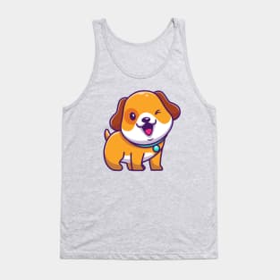 Cute Dog Wink Eye Cartoon Tank Top